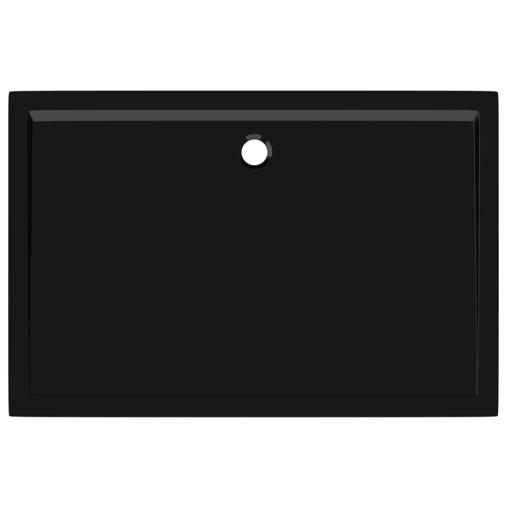 vidaXL Rectangular ABS Shower Base Tray Black 80x120 cm