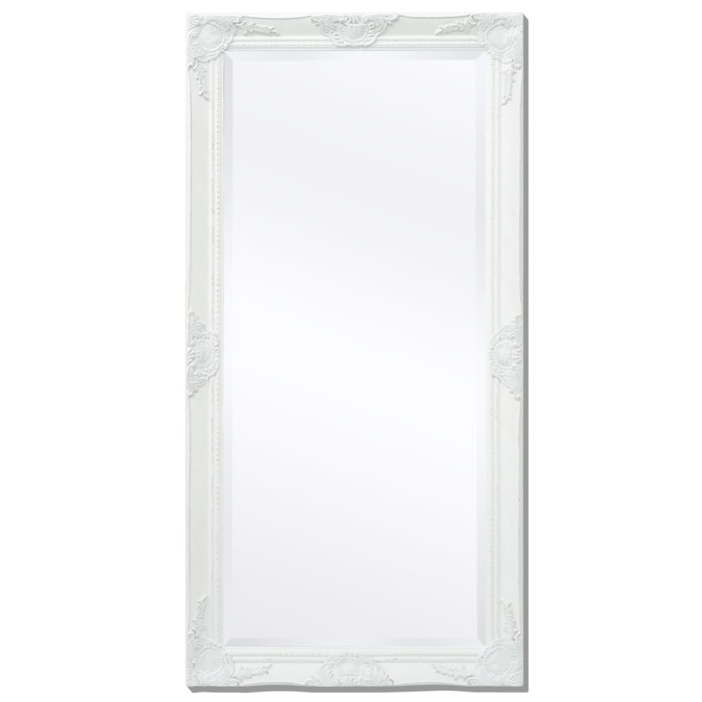 vidaXL Wall Mirror Baroque Style 120x60 cm White