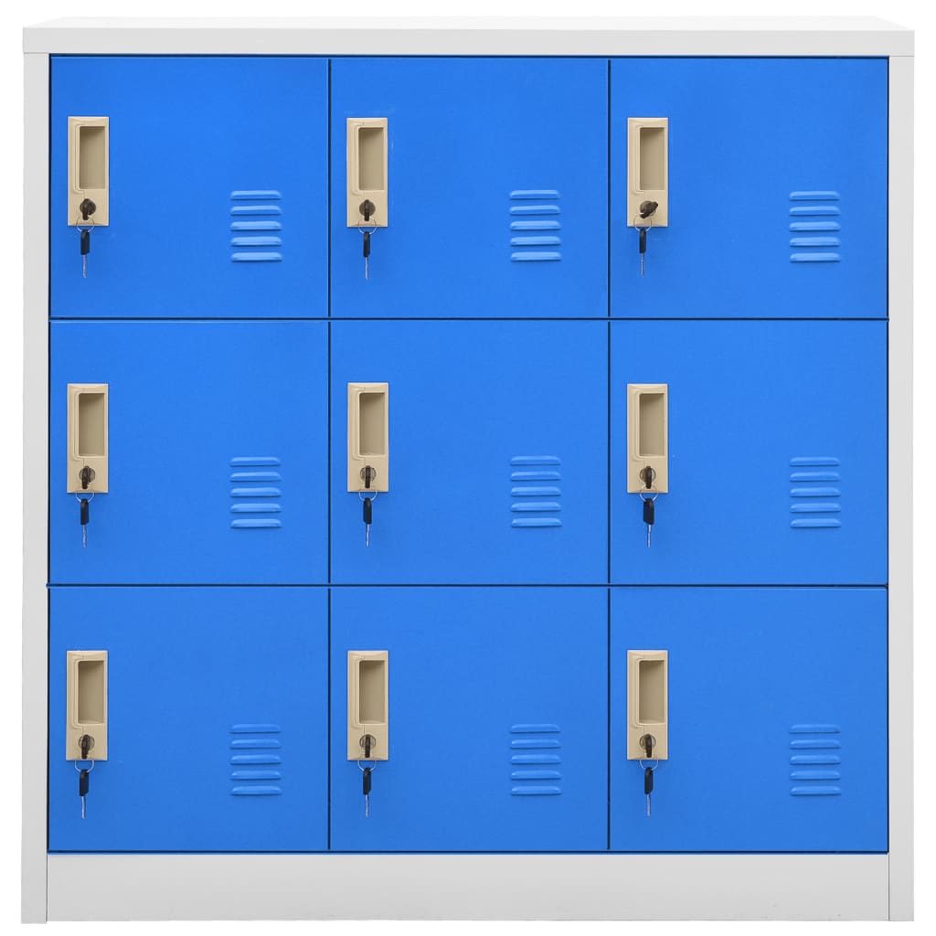 vidaXL Locker Cabinet Light Grey and Blue 90x45x92.5 cm Steel