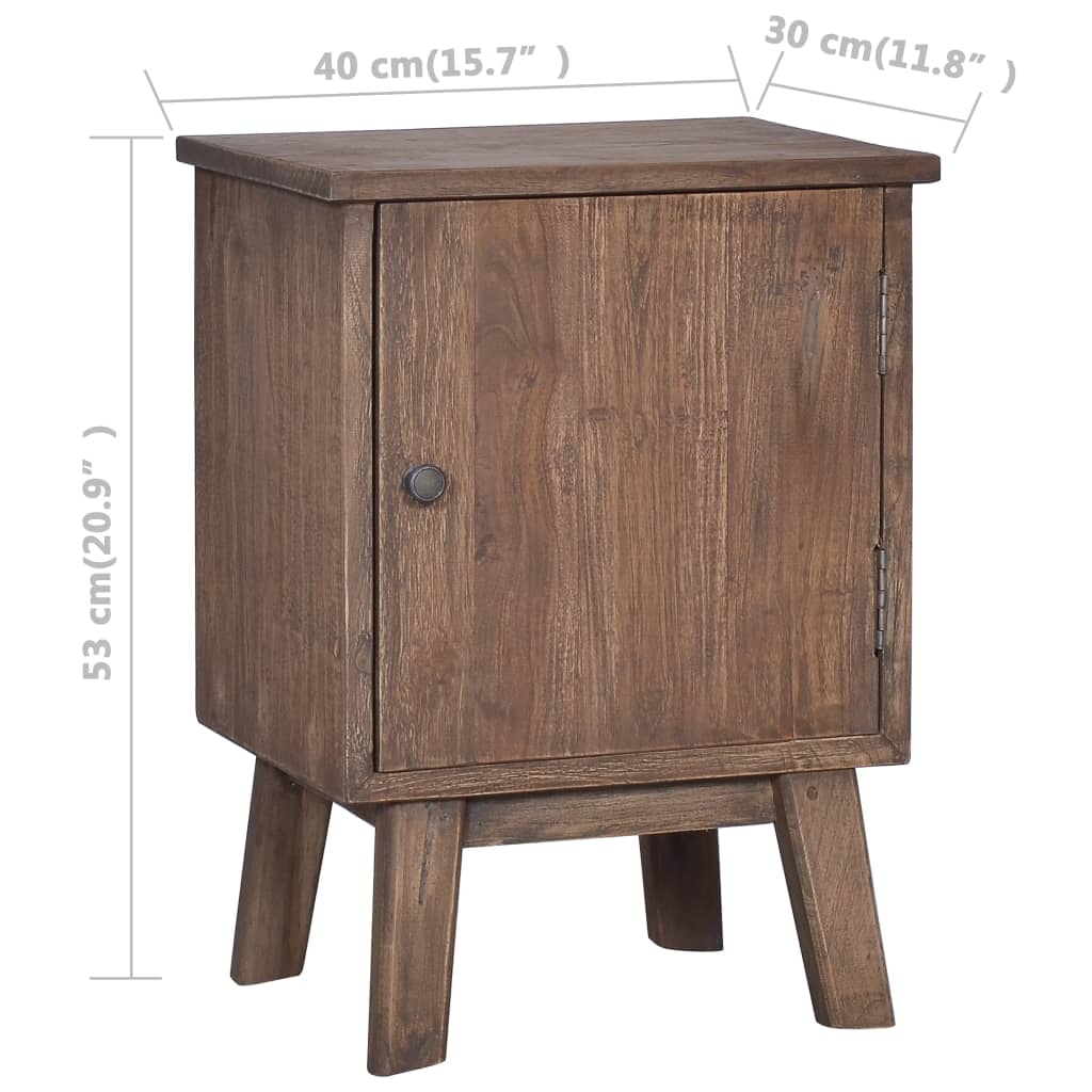 vidaXL Bedside Cabinet 40x30x53 cm Solid Teak Wood