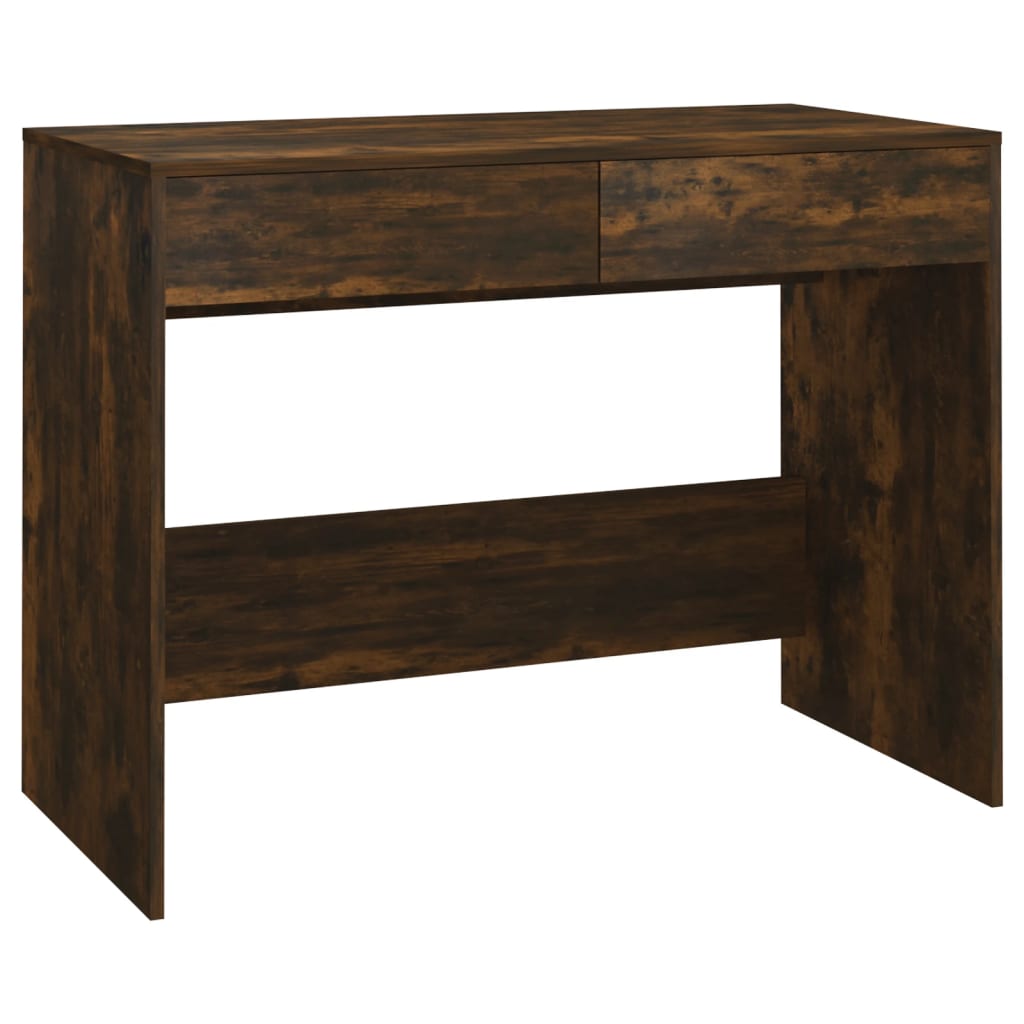 vidaXL Desk Smoked Oak 101x50x76.5 cm Engineered Wood