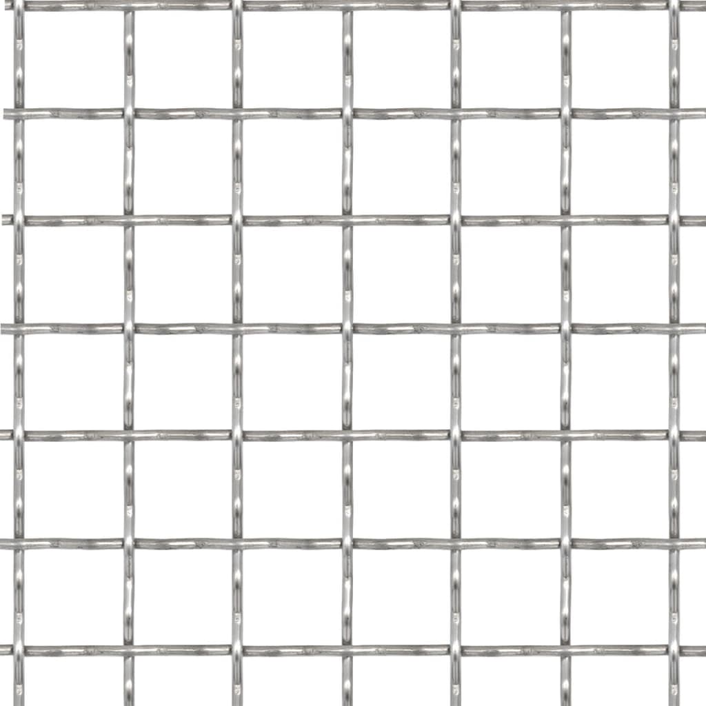 vidaXL Crimped Garden Wire Fence Stainless Steel 100x85 cm 11x11x2 mm