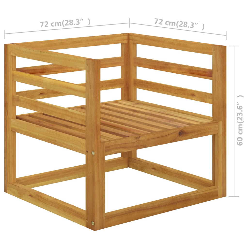 vidaXL 7 Piece Garden Lounge Set with Cushion Cream Solid Acacia Wood