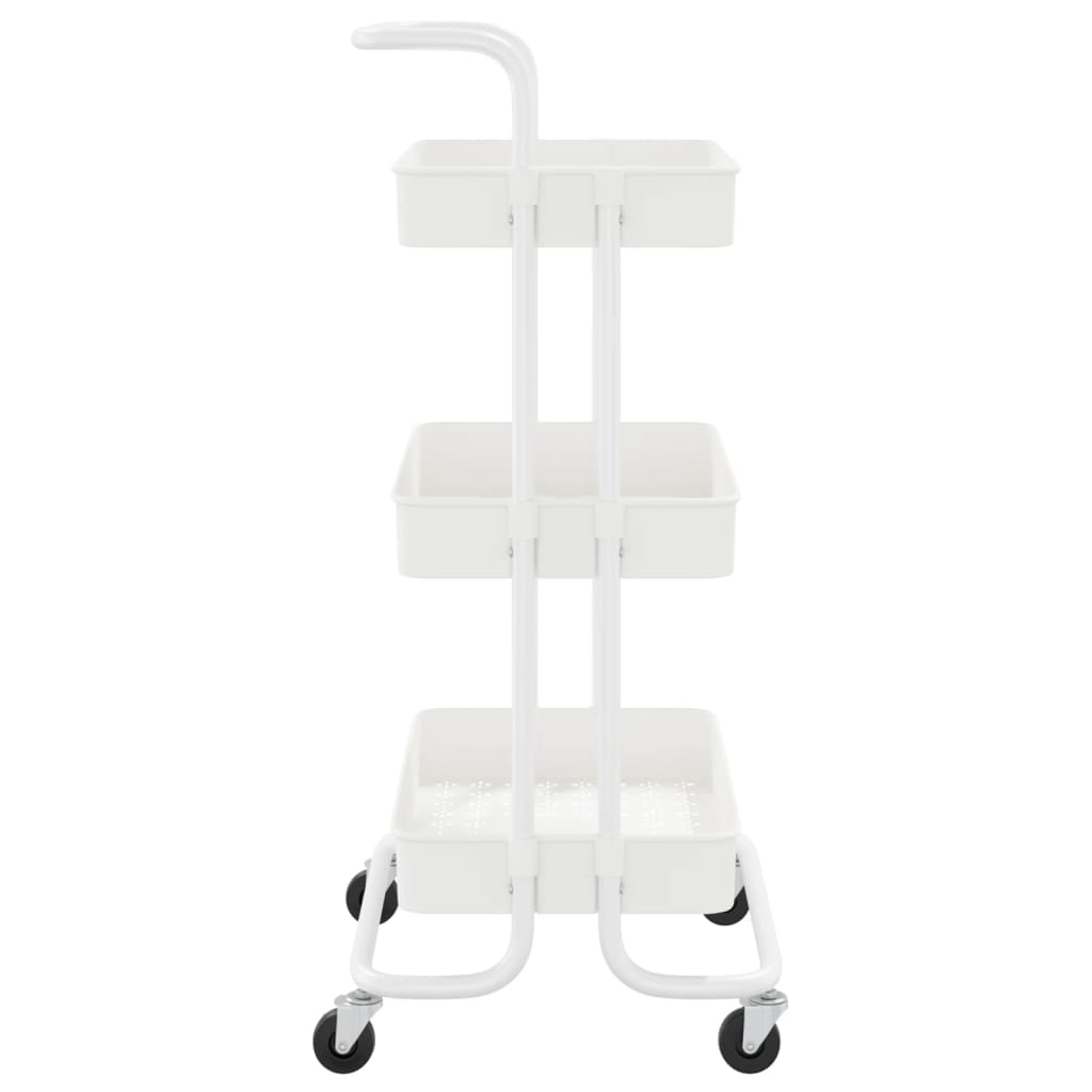 vidaXL 3-Tier Kitchen Trolley White 42x35x85 cm Iron and ABS