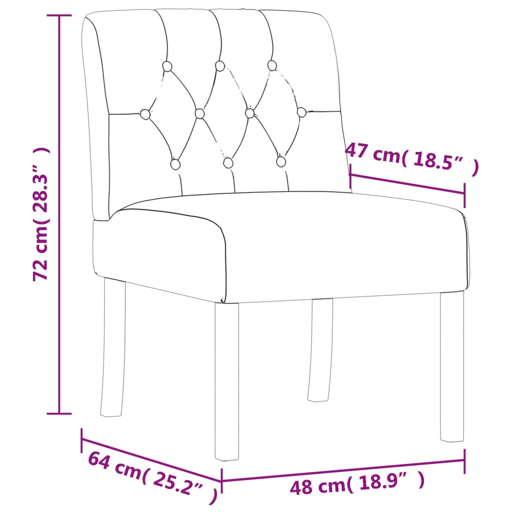 vidaXL Slipper Chair LinenButton Design