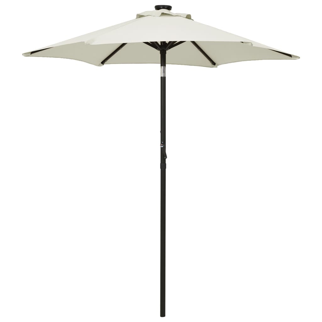 vidaXL Garden Parasol with LED Lights Sand 200x211 cm Aluminium