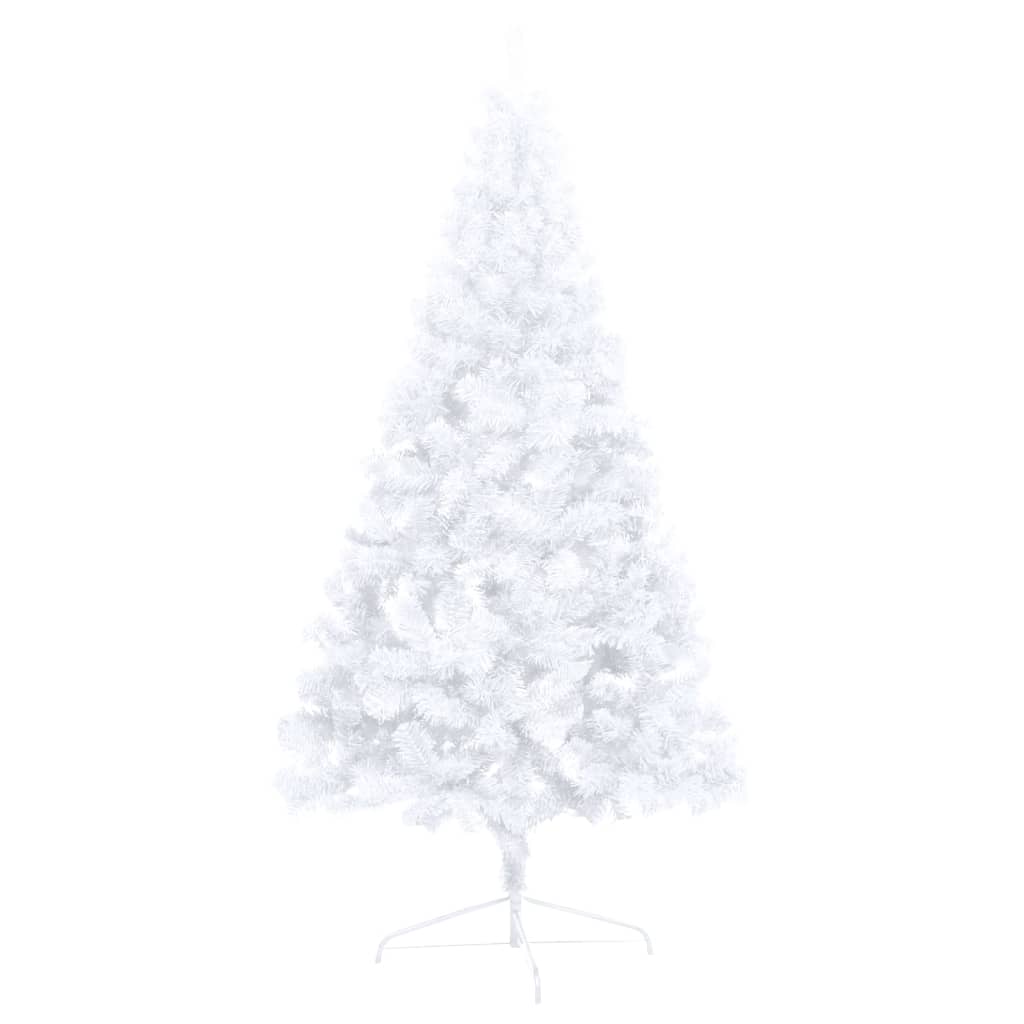 vidaXL Artificial Half Pre-lit Christmas Tree with Ball Set White 210 cm