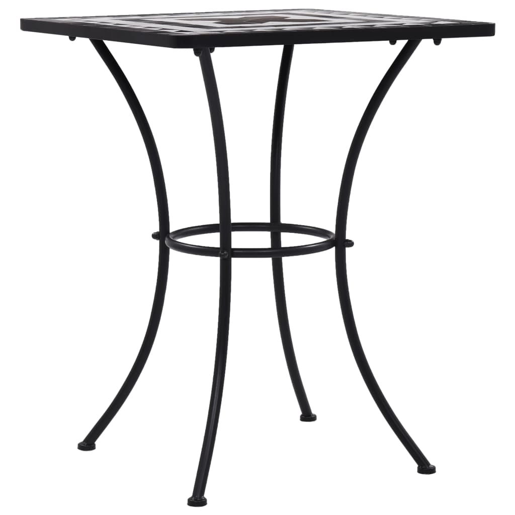 vidaXL Mosaic Bistro Table Black and White 60 cm Ceramic