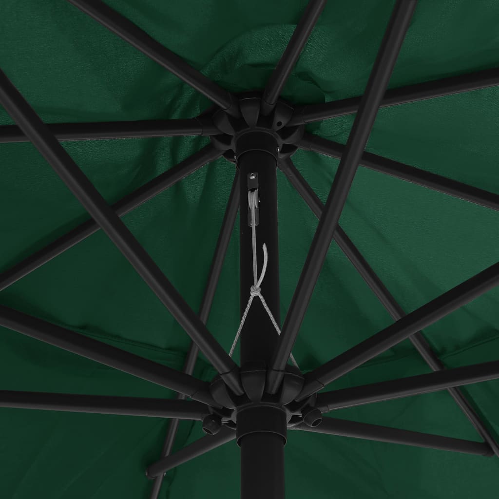 vidaXL Garden Parasol with Metal Pole 390 cm Green