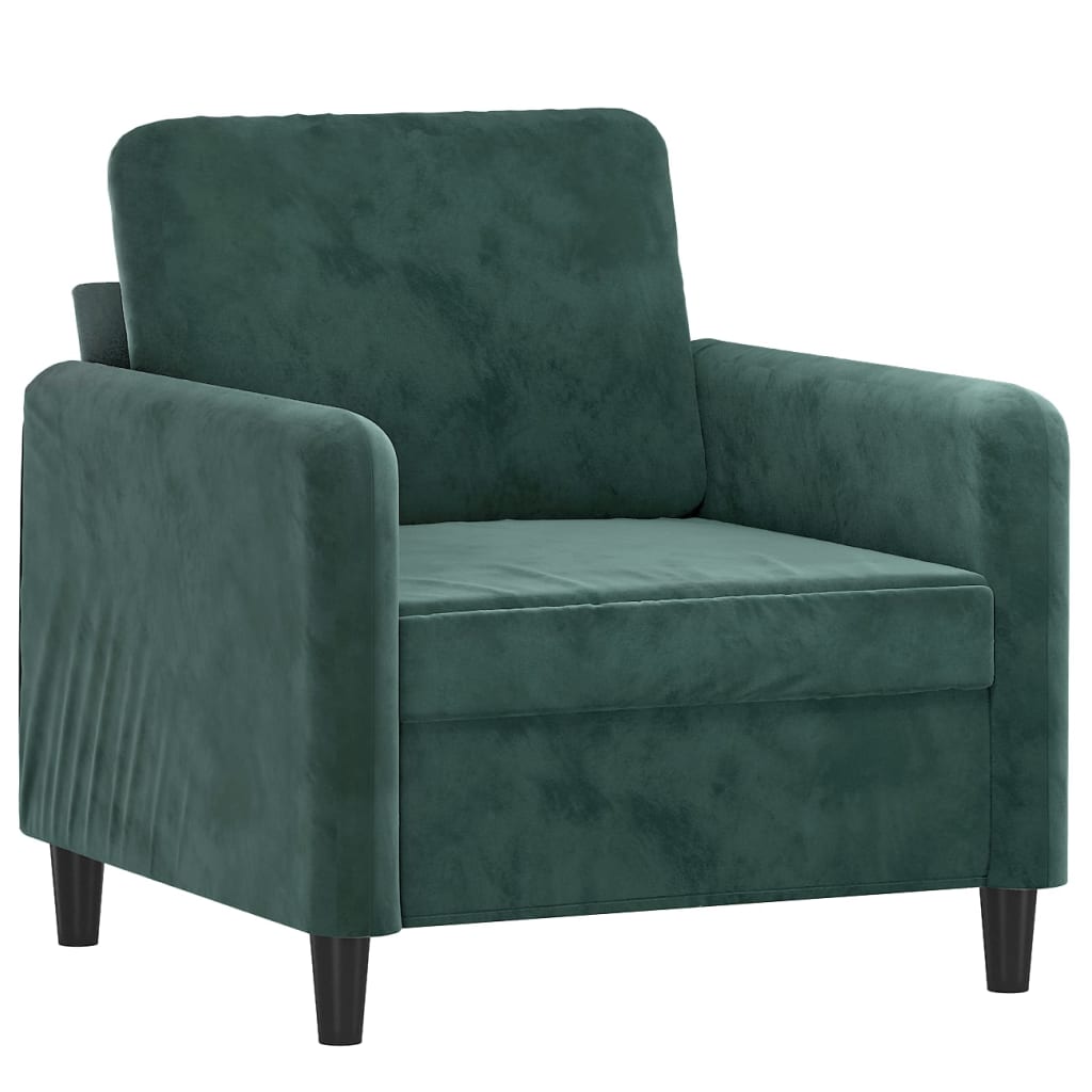 vidaXL Sofa Chair Dark Green 60 cm Velvet