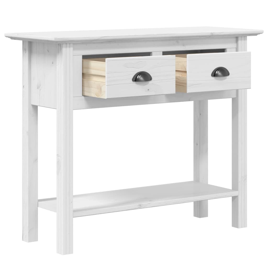 vidaXL Console Table BODO White 90x34.5x73 cm Solid Wood Pine