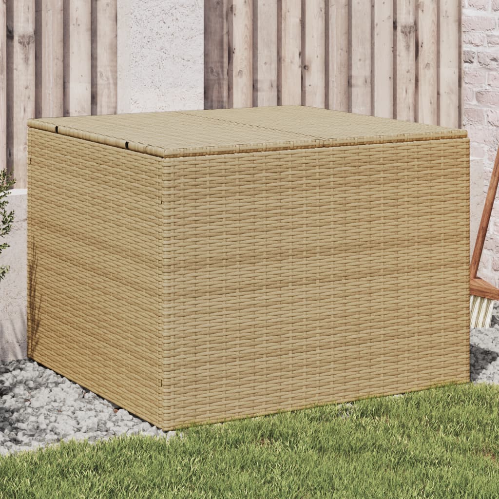 vidaXL Garden Storage Box Mix Beige 291L Poly Rattan