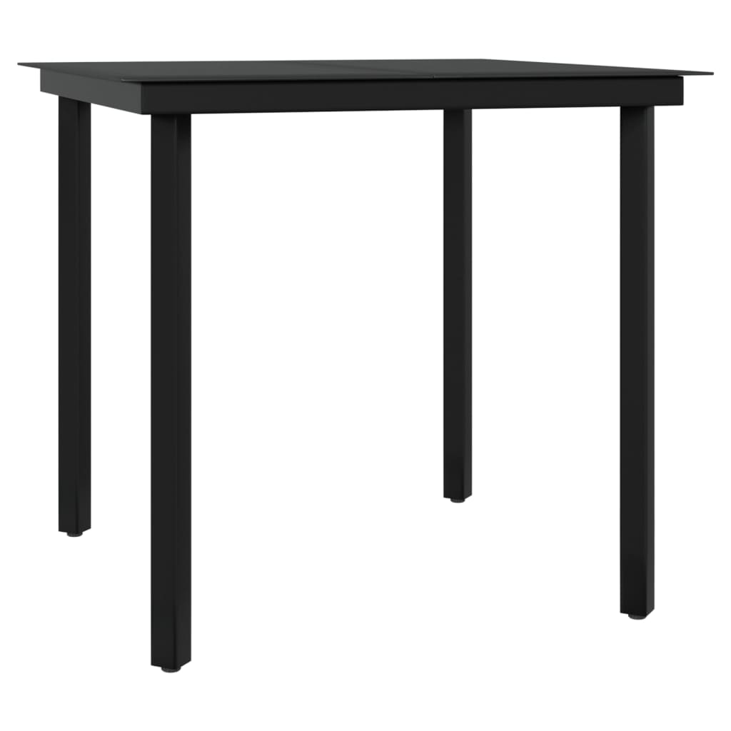vidaXL 5 Piece Outdoor Dining Set with Cushions Grey and Black