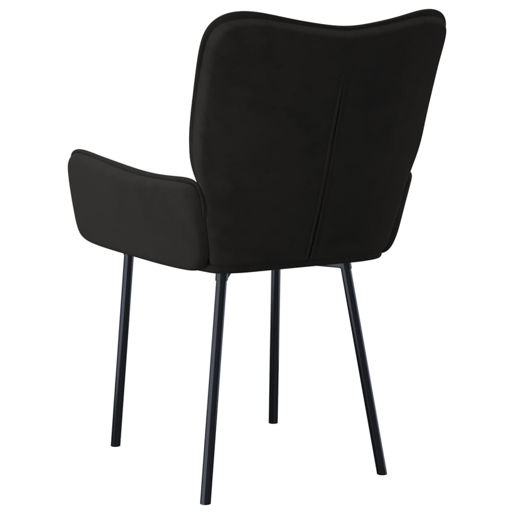 vidaXL Dining Chairs 2 pcs Black Velvet