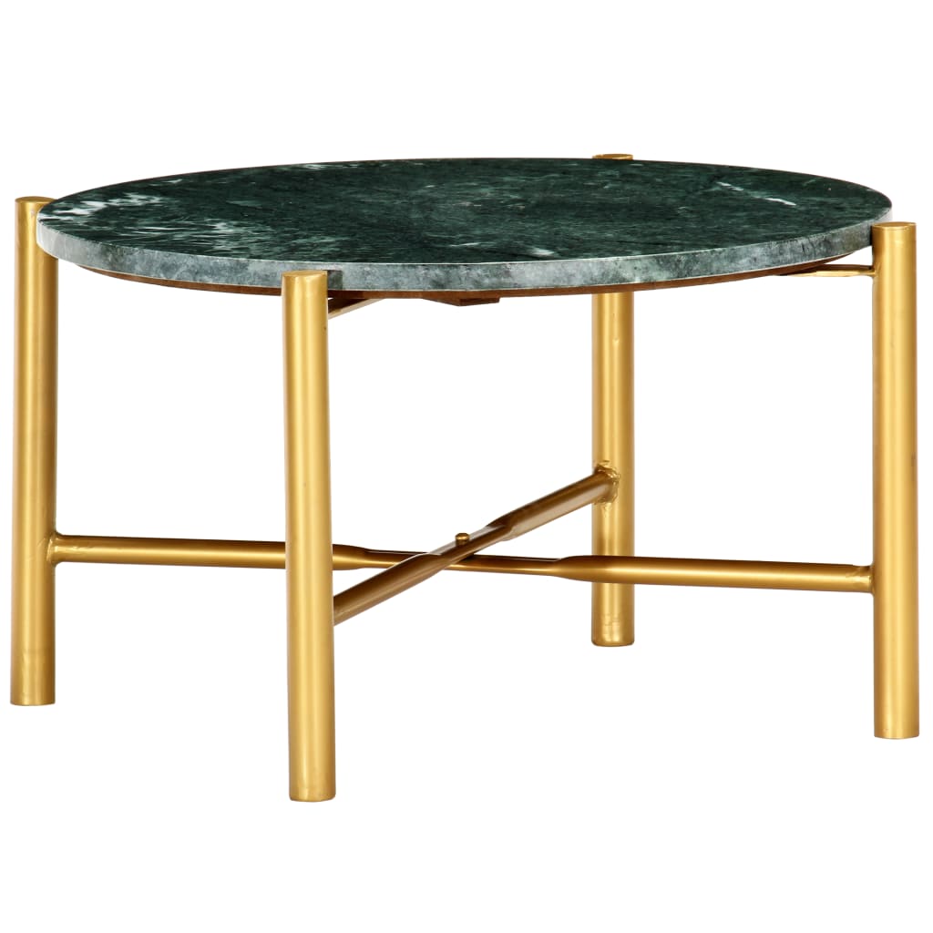 vidaXL Coffee Table Green 60x60x35 cm Real Stone with Marble Texture