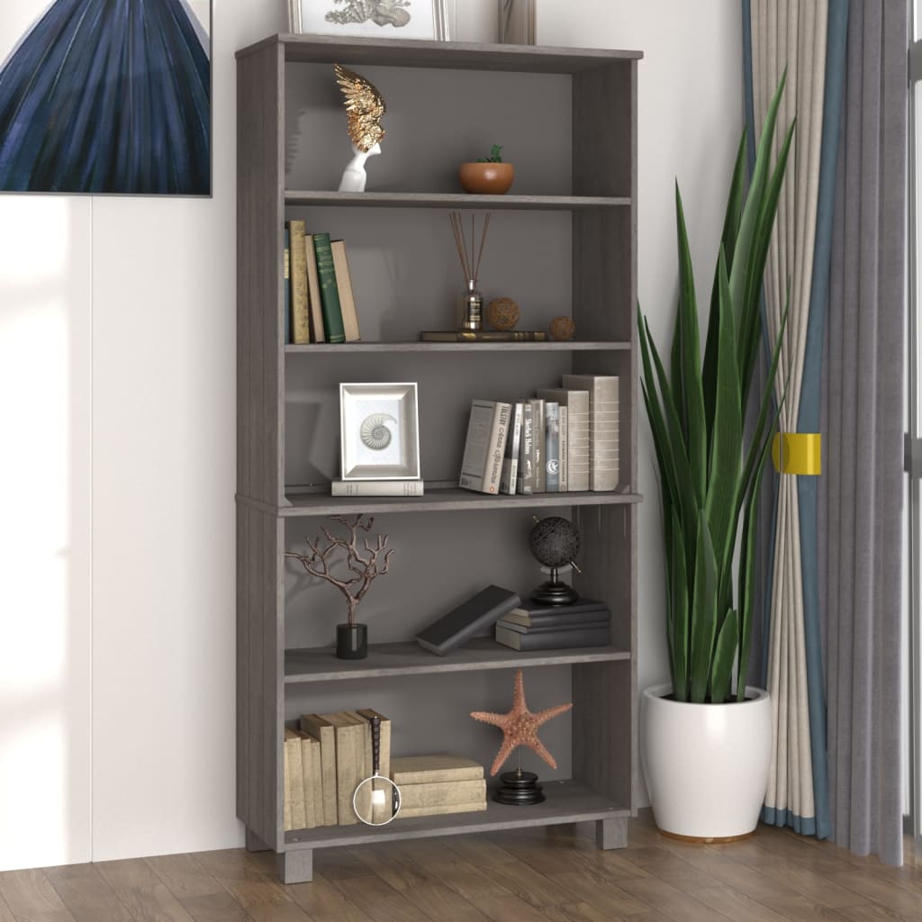 vidaXL Highboard HAMAR Solid Wood Pine Light Grey