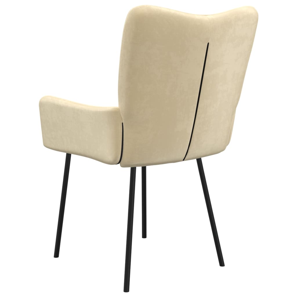 vidaXL Dining Chairs 2 pcs Cream Velvet