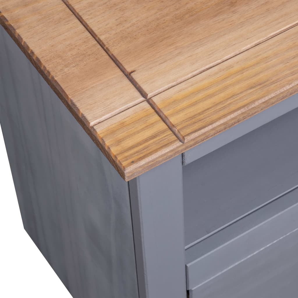 vidaXL Corner TV Cabinet Grey 93x49x49 cm Solid Pine Panama Range