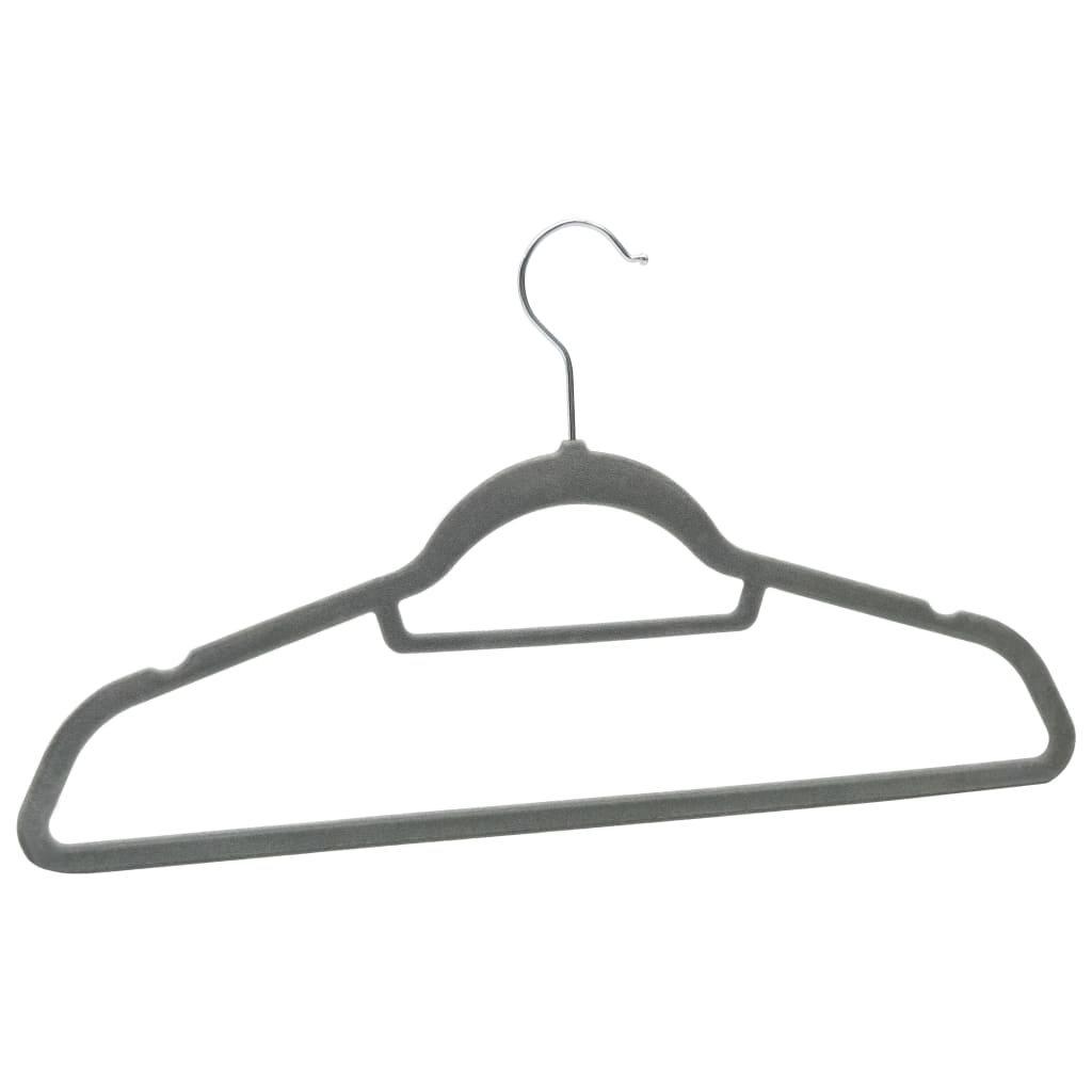 vidaXL 50 pcs Clothes Hanger Set Anti-slip Grey Velvet