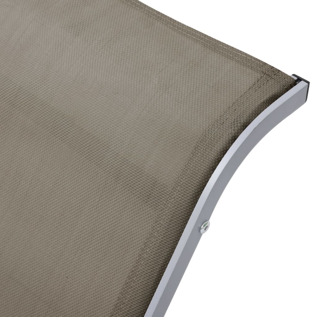 vidaXL Sunlounger Textilene and Aluminium Taupe