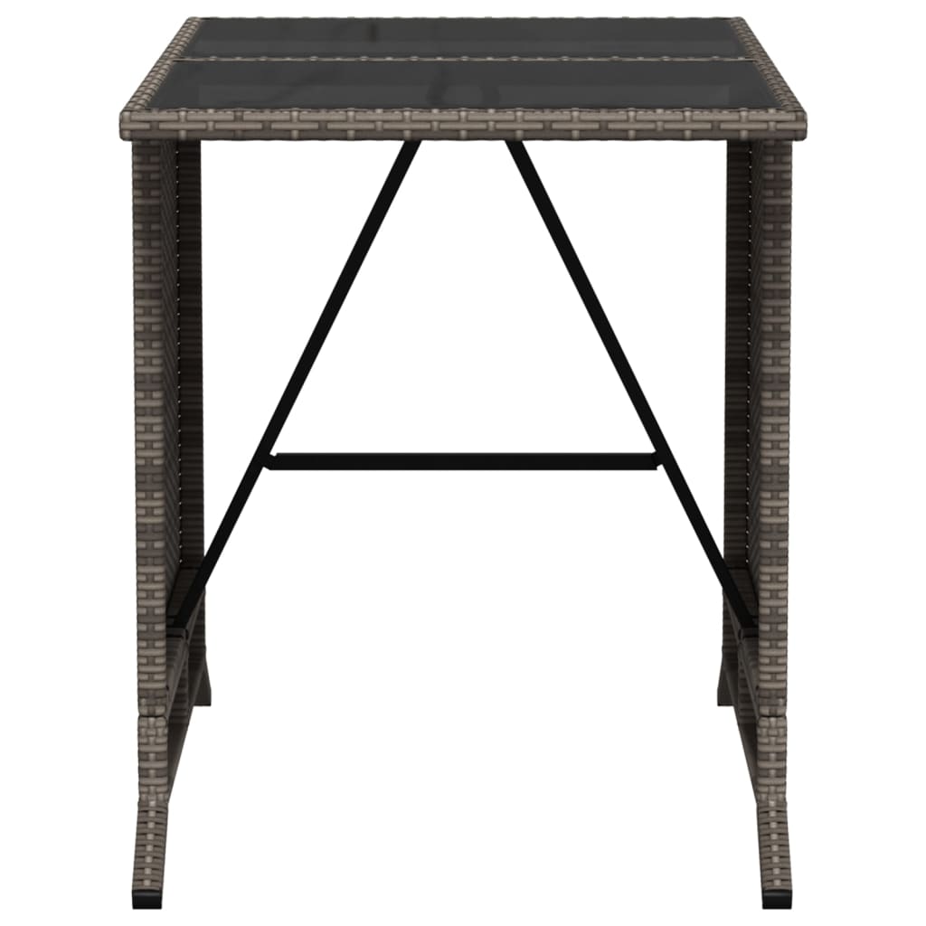 vidaXL 3 Piece Bistro Set with Cushions Grey Poly Rattan