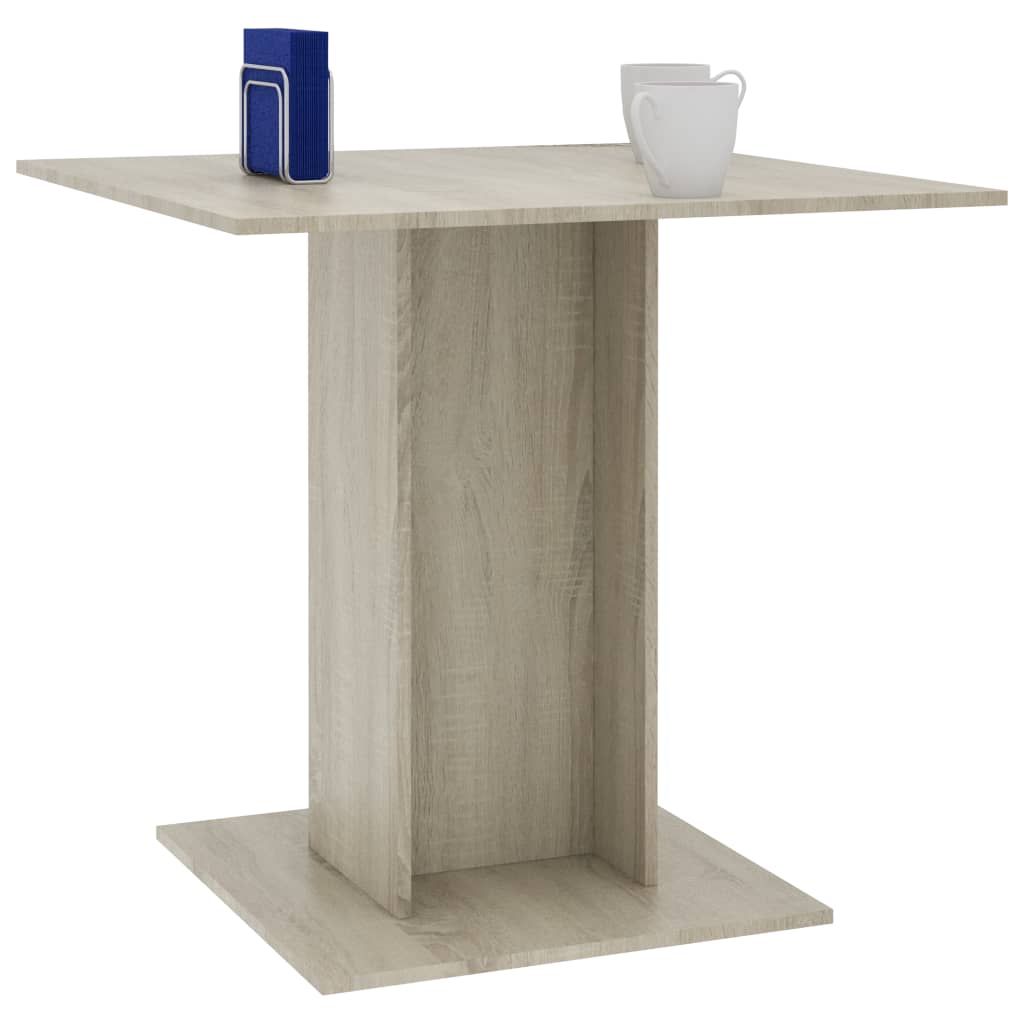 vidaXL Dining Table Sonoma Oak 80x80x75 cm Engineered Wood