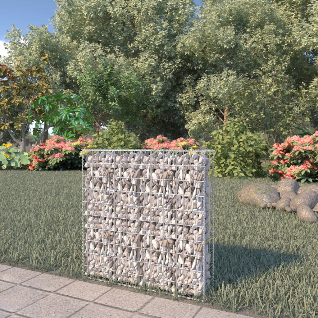 vidaXL Gabion Wall with Covers Galvanised Steel 80x20x100 cm