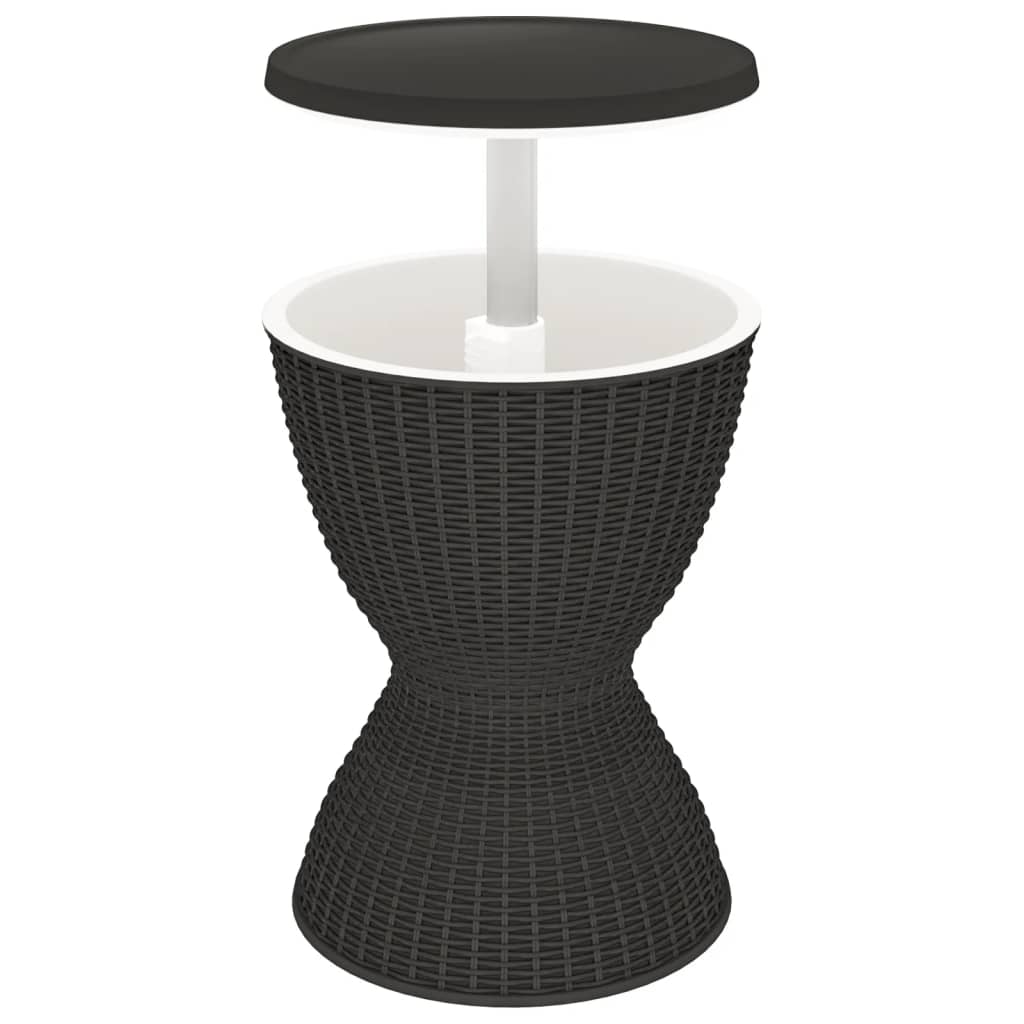 vidaXL 3-in-1 Ice Cooler Table Black Polypropylene