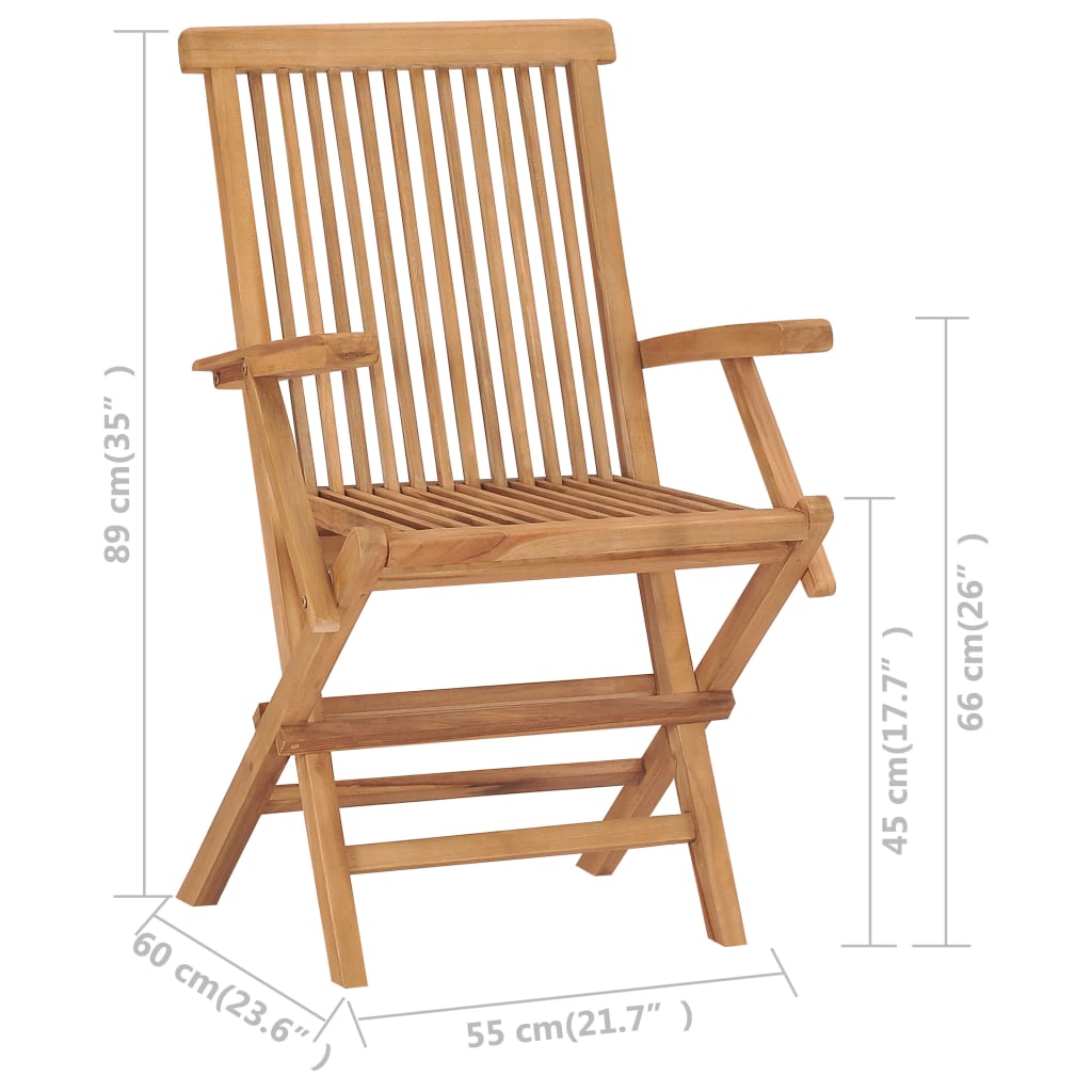 vidaXL Garden Chairs with Taupe Cushions 4 pcs Solid Teak Wood