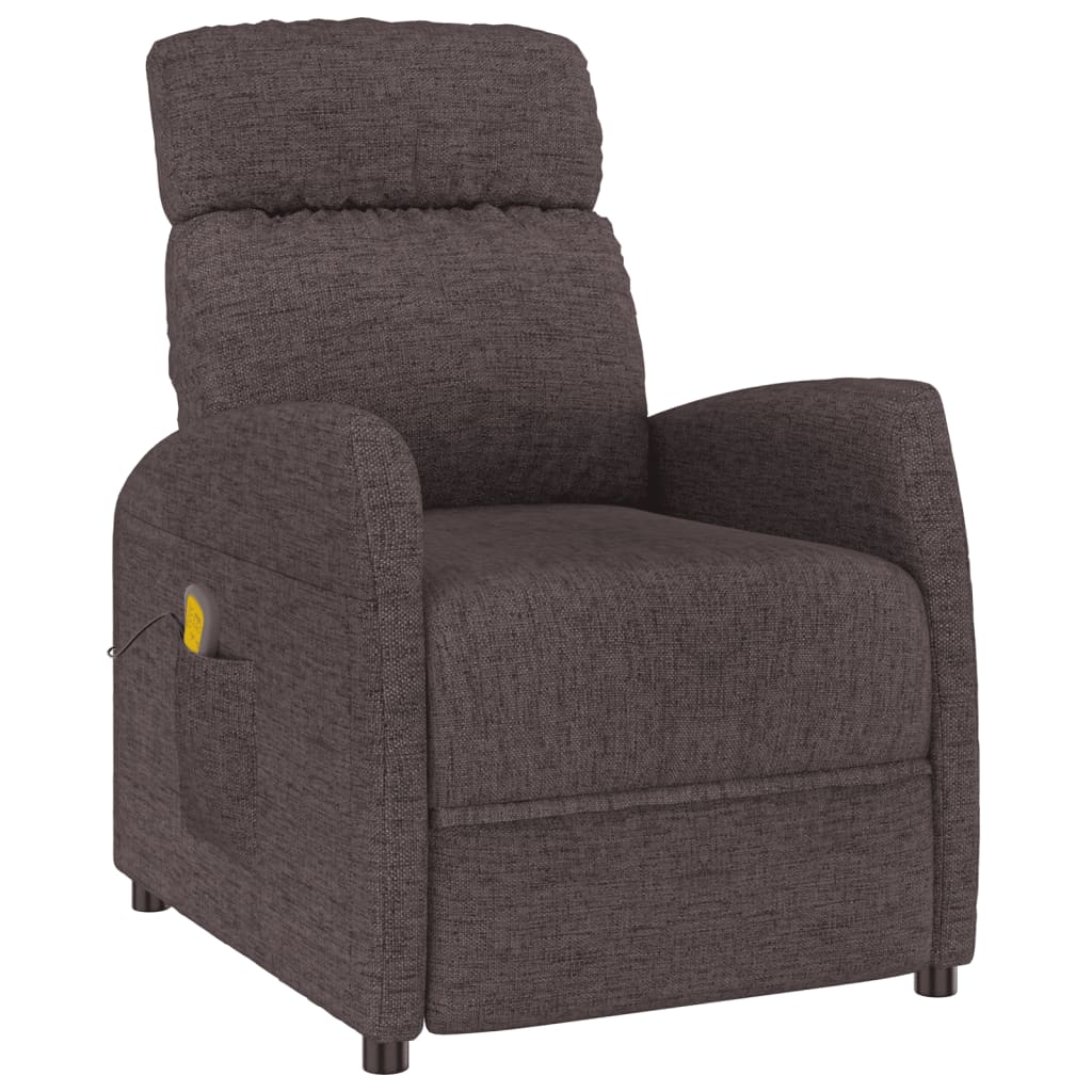 vidaXL Massage Chair Dark Brown Fabric