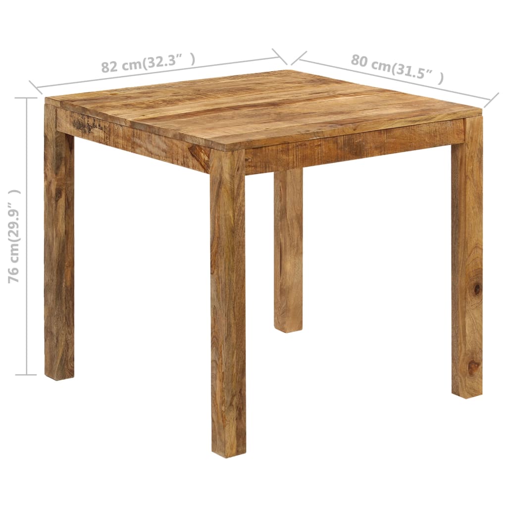 vidaXL Dining Table Solid Mango Wood 82x80x76 cm