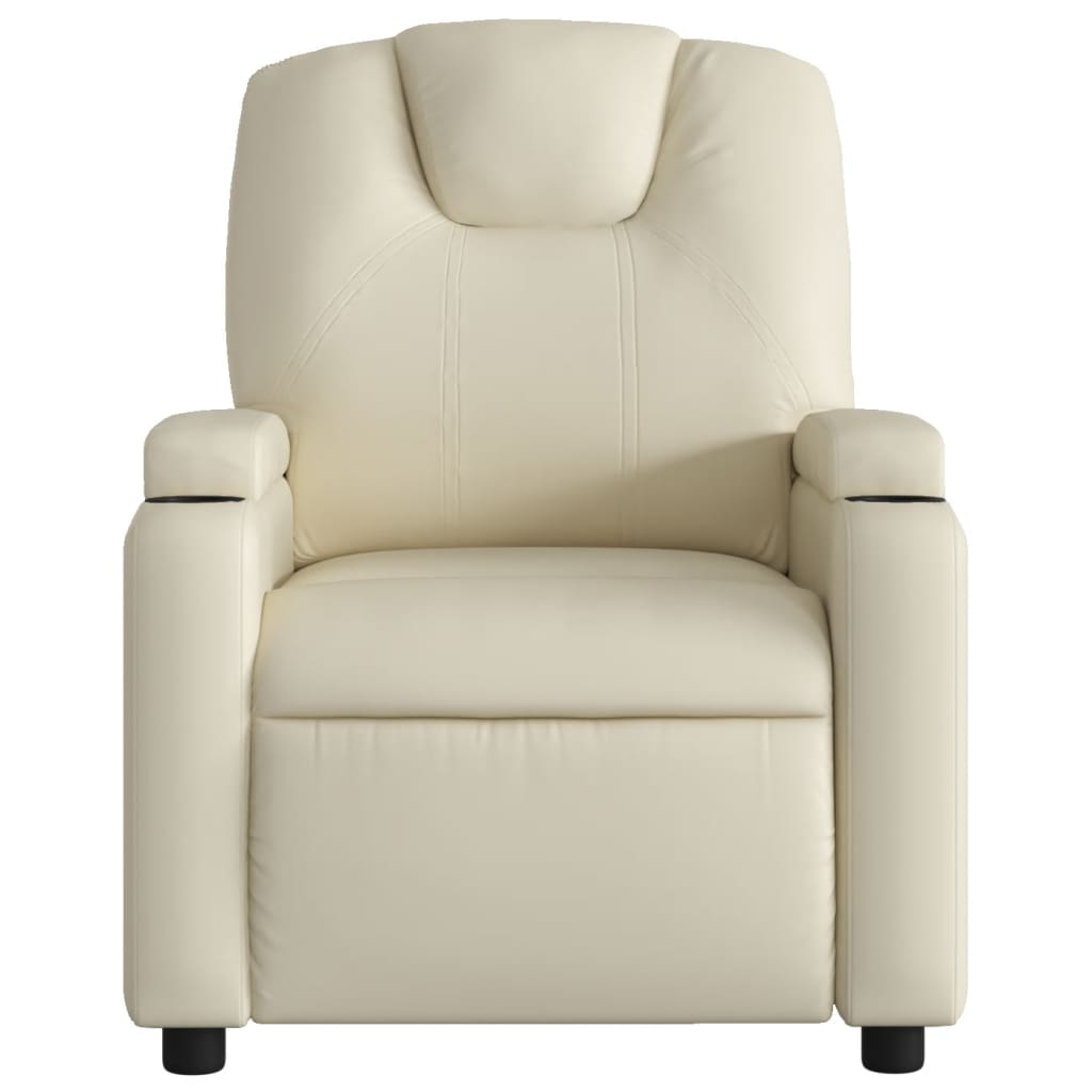 vidaXL Massage Recliner Chair Cream Faux Leather