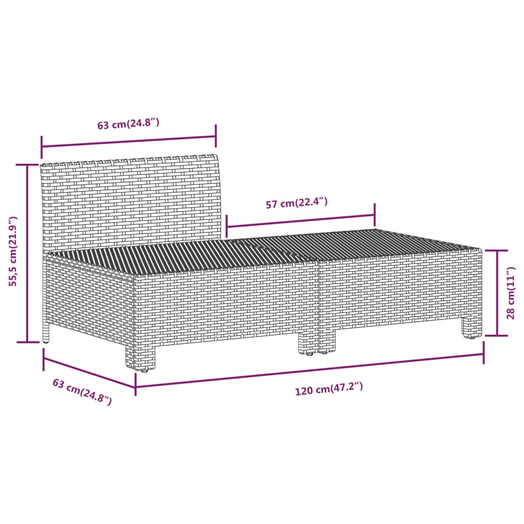 vidaXL 8 Piece Garden Lounge Set with Cushions Grey Poly Rattan