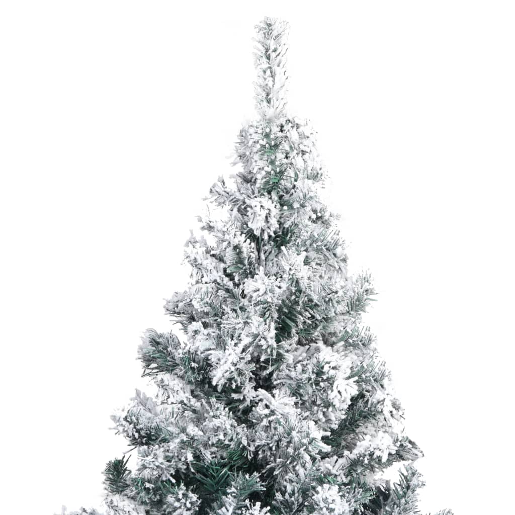 vidaXL Artificial Christmas Tree with Flocked Snow Green 240 cm PVC