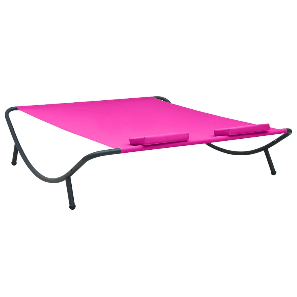 vidaXL Outdoor Lounge Bed Fabric Pink