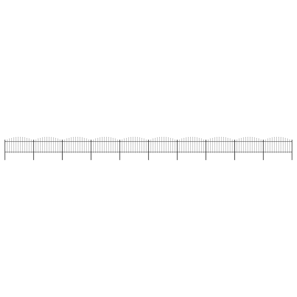 vidaXL Garden Fence with Spear Top Steel