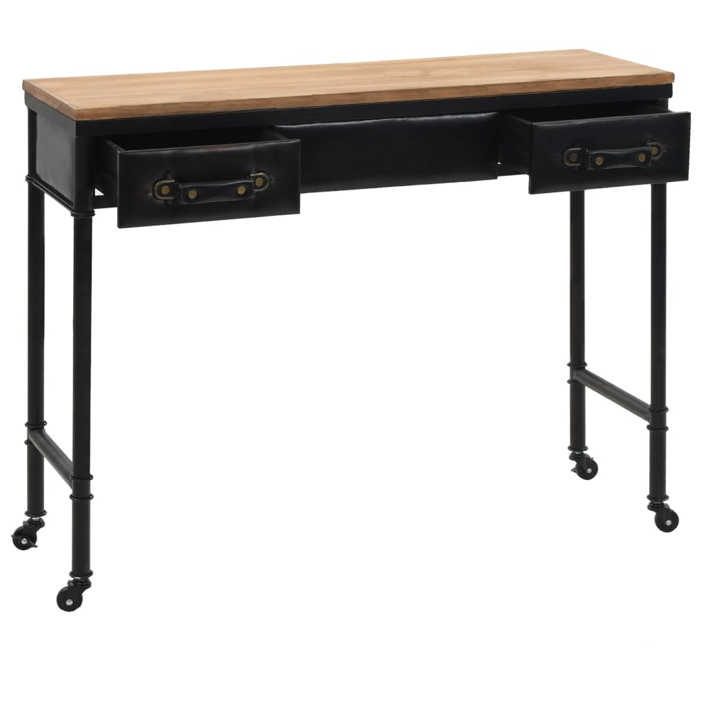 vidaXL Console Table with Castors 100x33x80 cm Solid Wood Fir