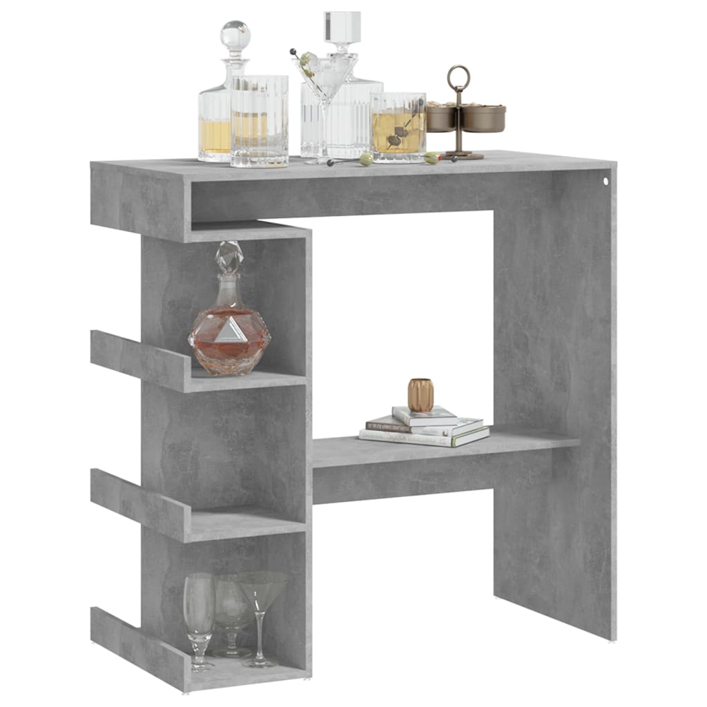 vidaXL Bar Table with Storage Rack Concrete Grey 100x50x101.5cm Engineered Wood