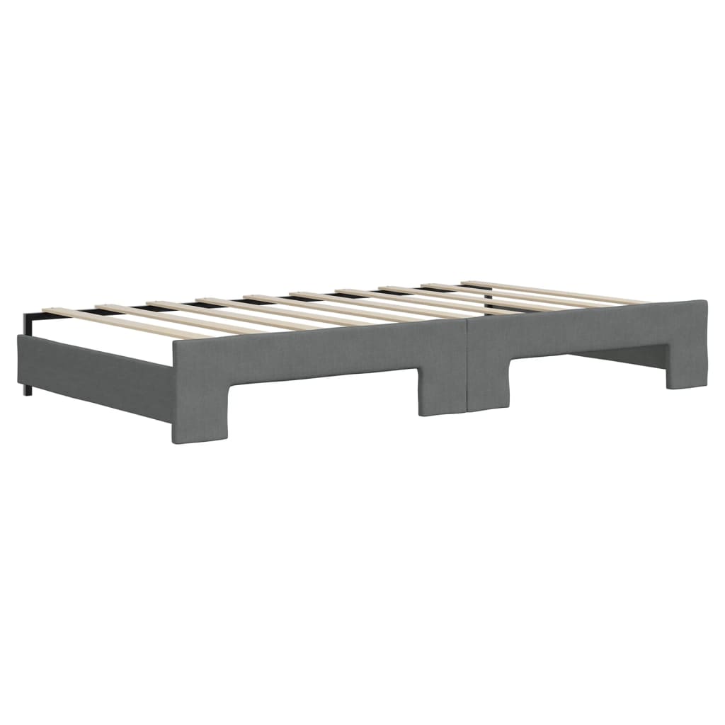 vidaXL Daybed with Trundle without Mattress Dark Grey 100x190 cm