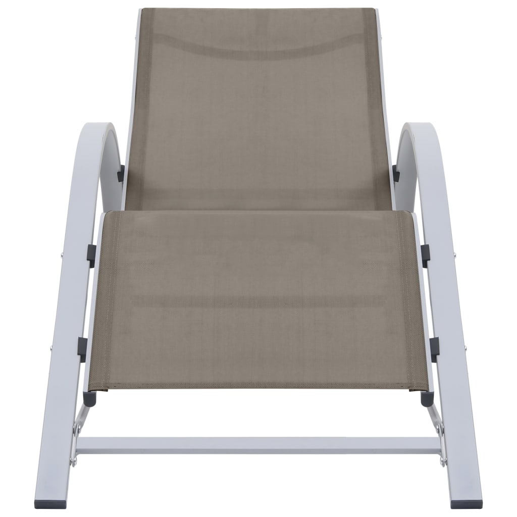 vidaXL Sunlounger Textilene and Aluminium Taupe