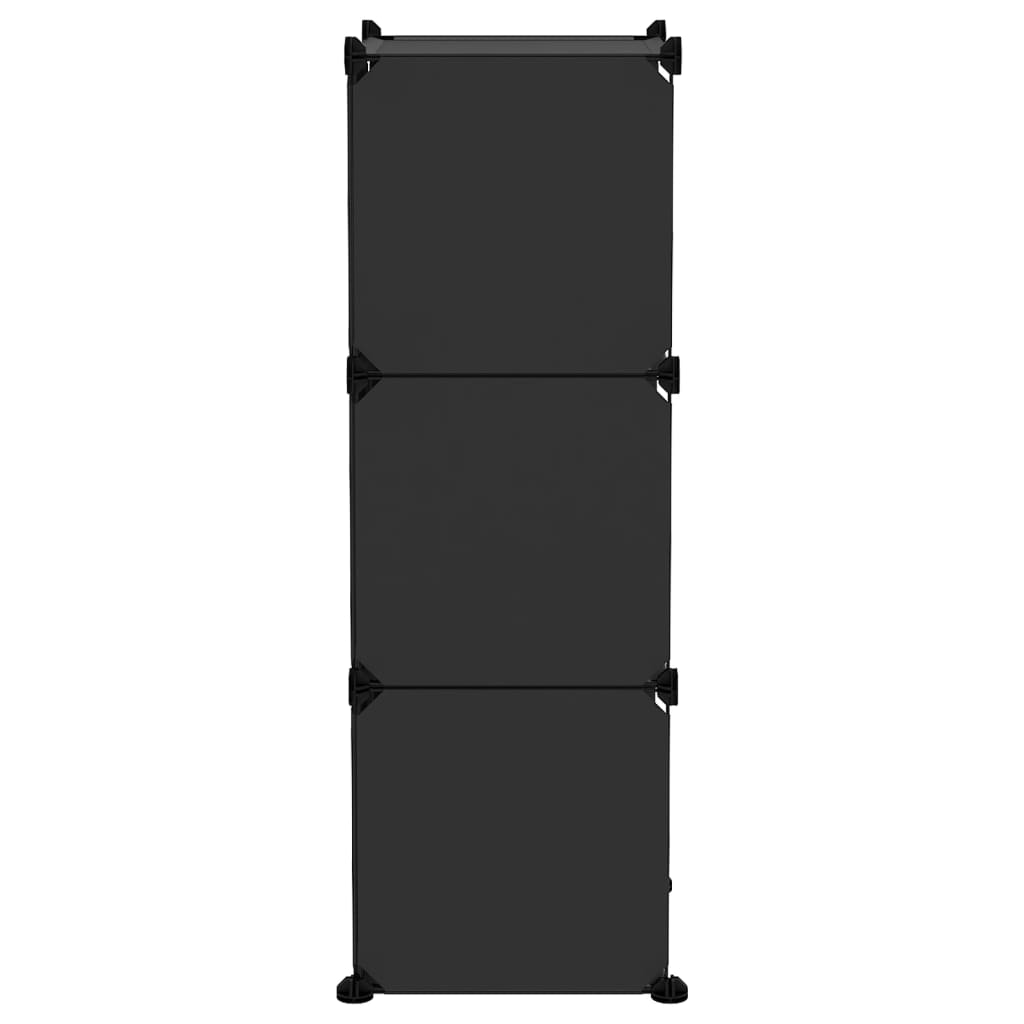 vidaXL Storage Cube Organiser with 6 Cubes Black PP