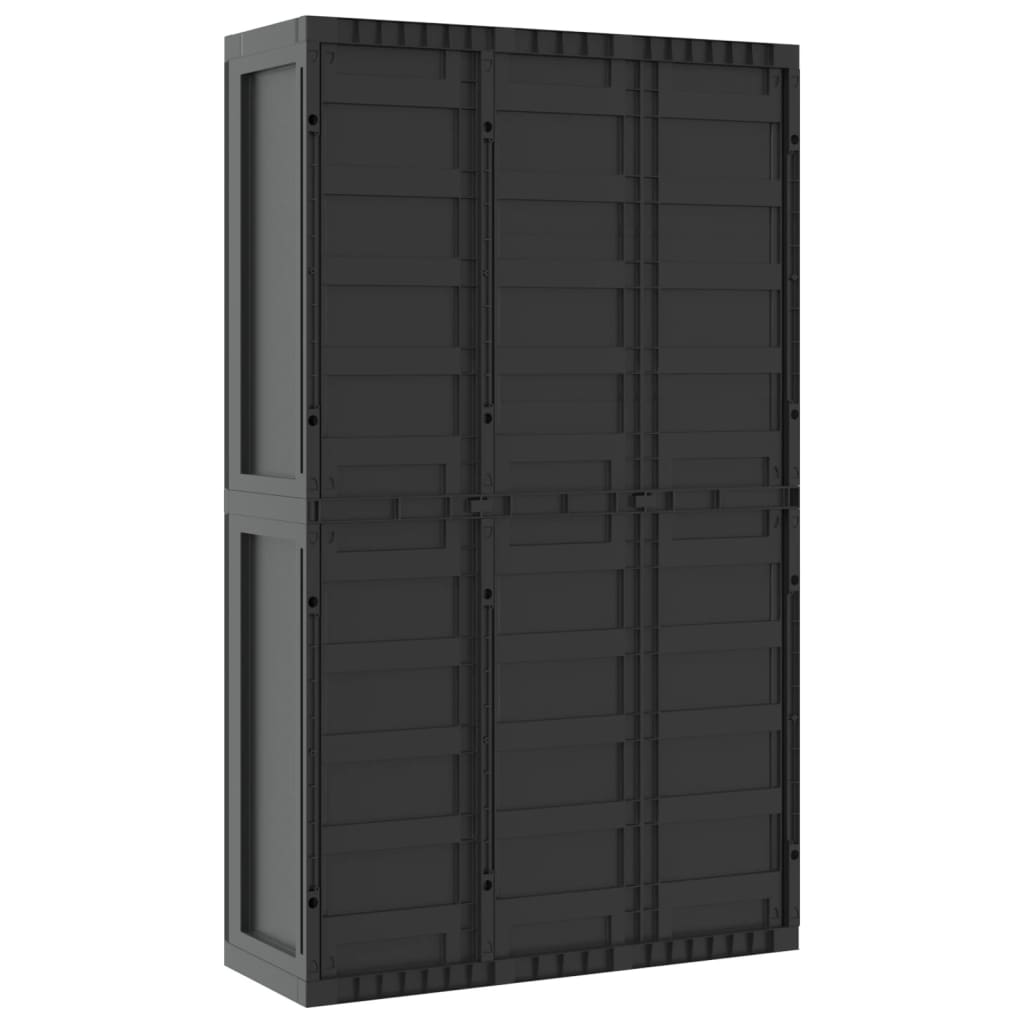 vidaXL Outdoor Storage Cabinet Black 97x37x165 cm PP