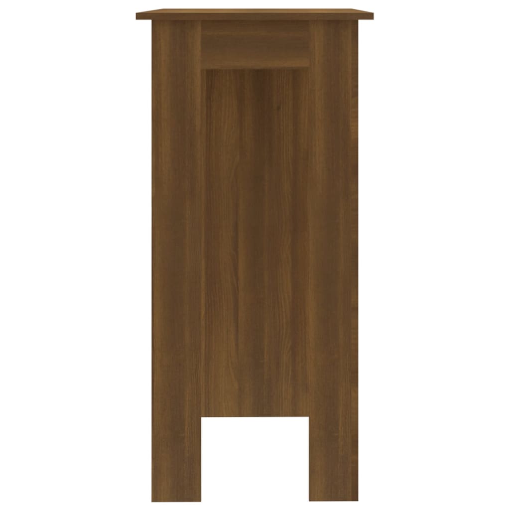 vidaXL Bar Table with Shelf Brown Oak 102x50x103.5 cm Engineered Wood