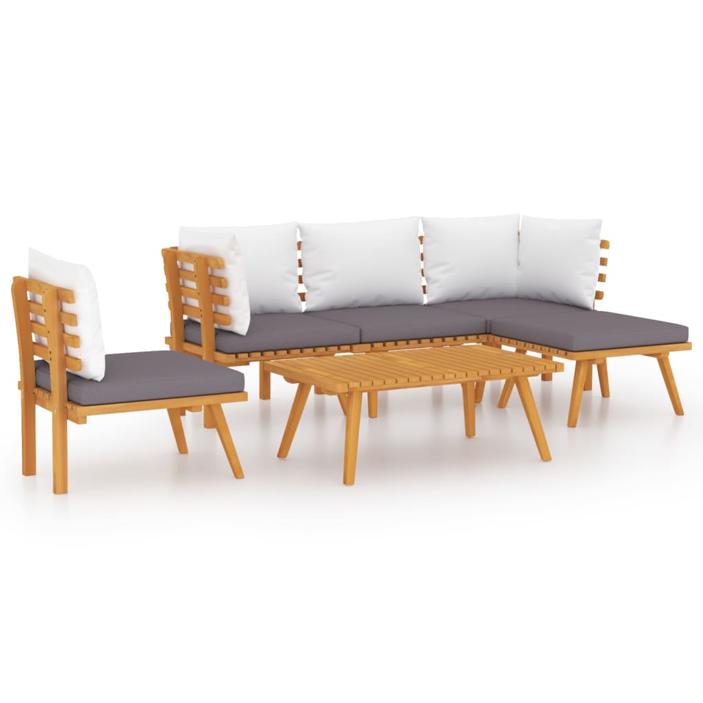 vidaXL 6 Piece Garden Lounge Set with Cushions Solid Wood Acacia