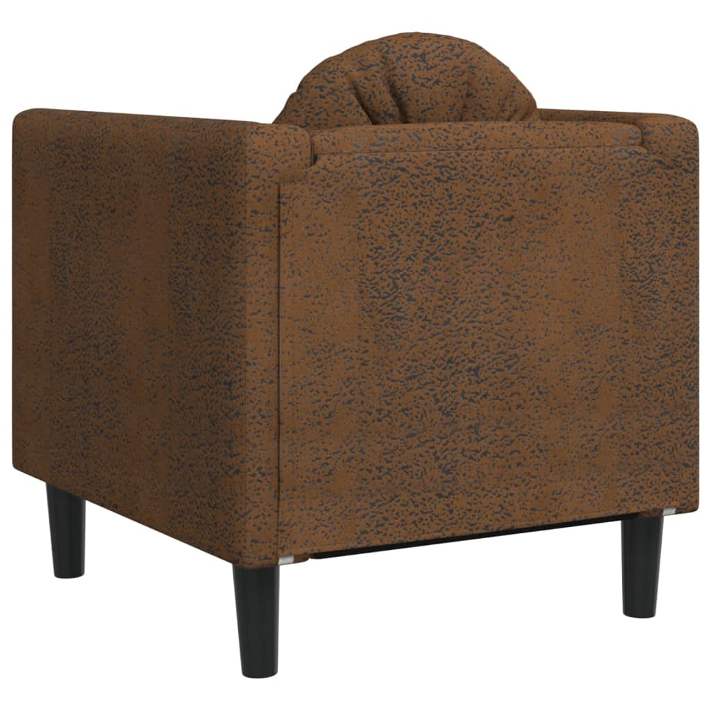 vidaXL Sofa Chair with Cushion Brown Faux Suede Leather