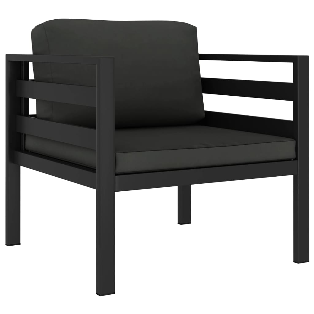 vidaXL 3 Piece Garden Lounge Set with Cushions Aluminium Anthracite