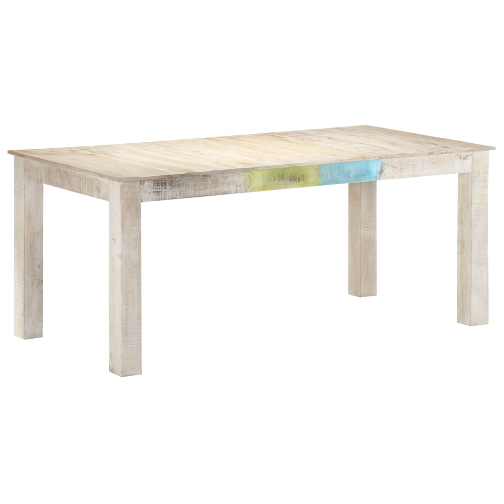 vidaXL Dining Table White 180x90x76 cm Solid Mango Wood