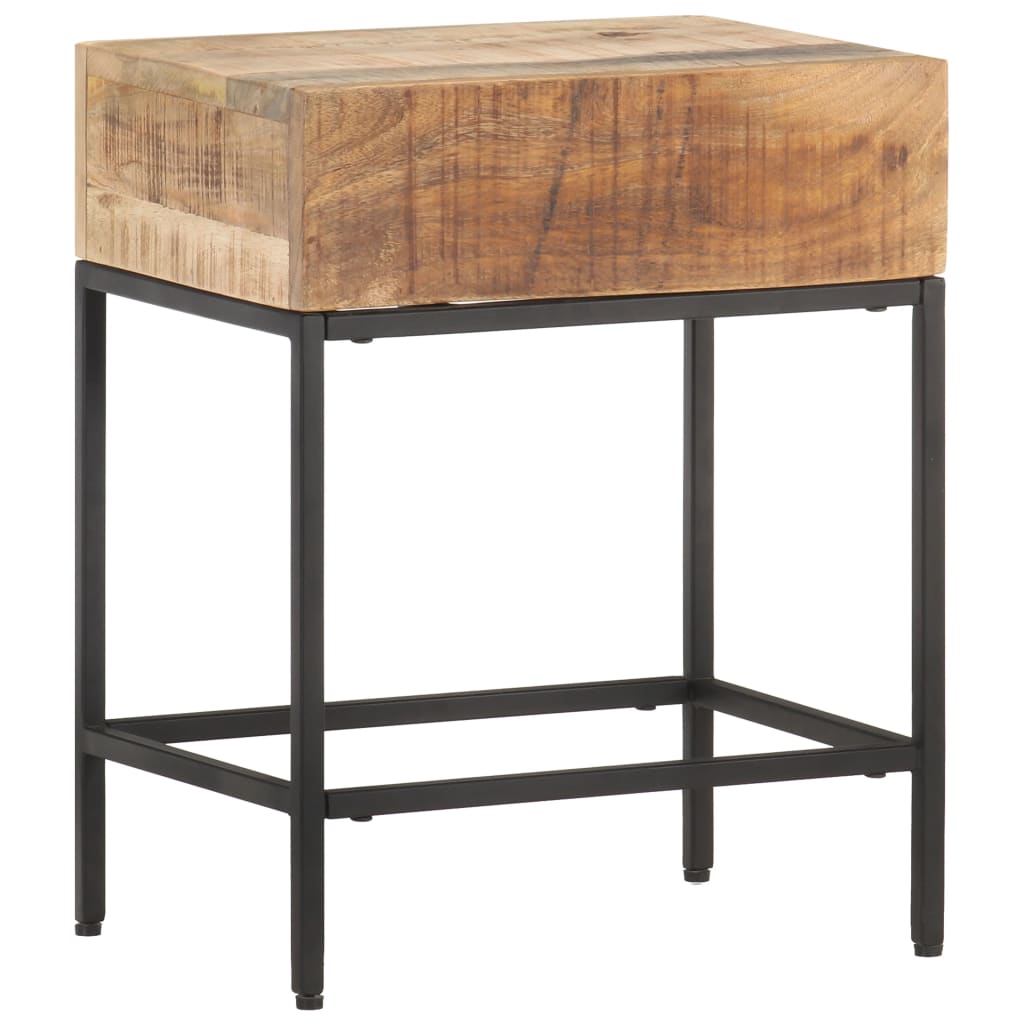 vidaXL Side Table 40x30x50 cm Solid Rough Mango Wood