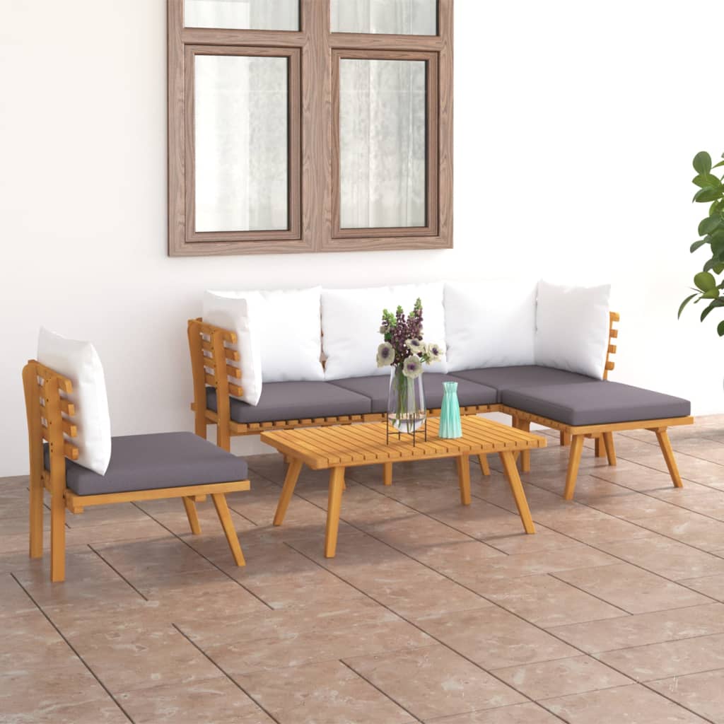 vidaXL 6 Piece Garden Lounge Set with Cushions Solid Wood Acacia