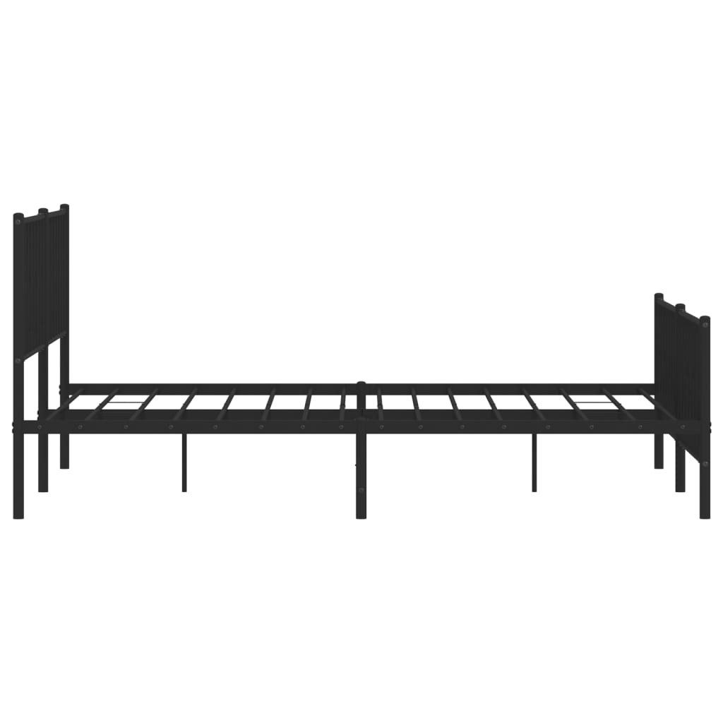 vidaXL Metal Bed Frame without Mattress with Footboard Black 193x203 cm